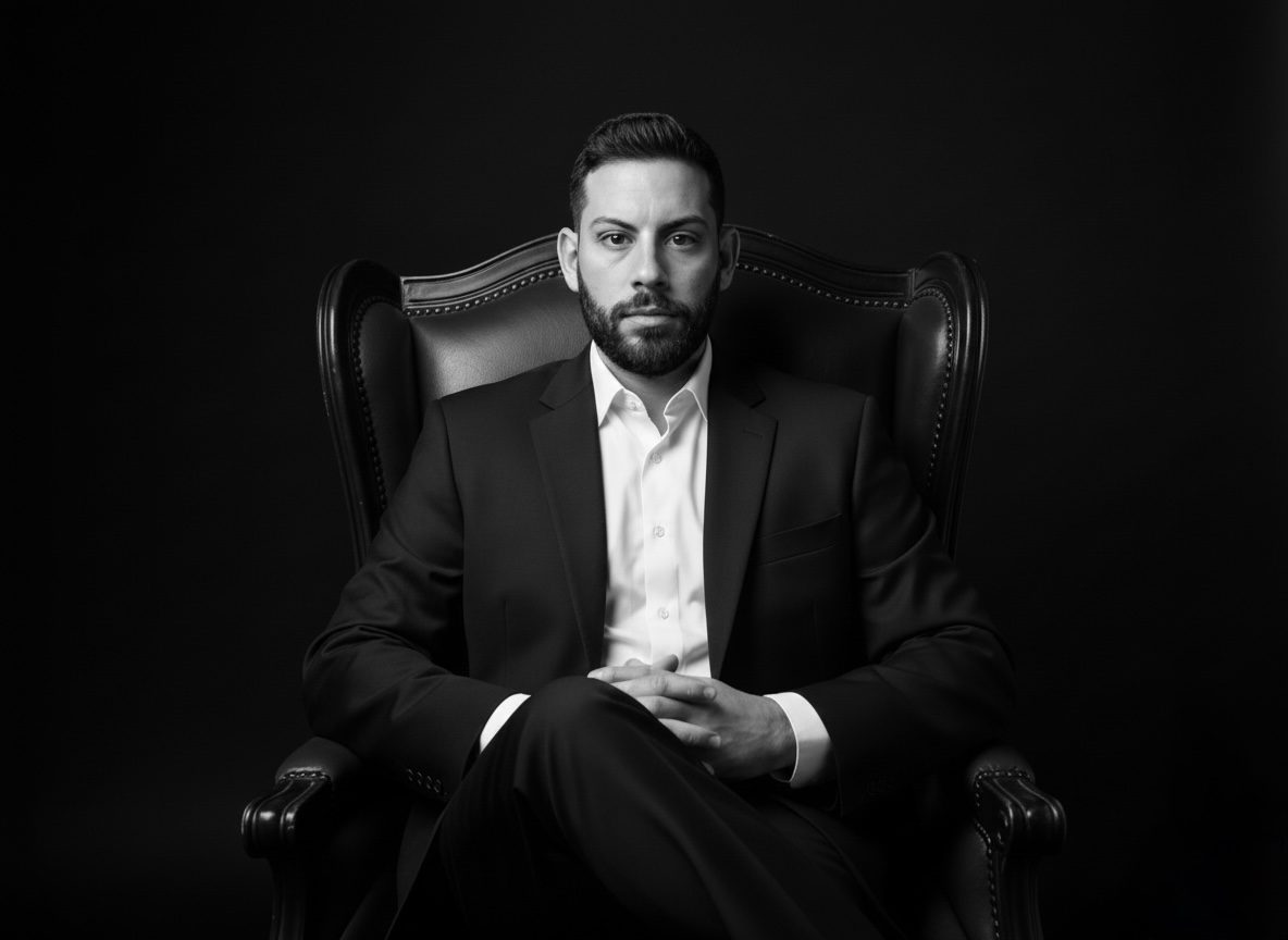Daniel J. Klapper seated in a leather wingback chair